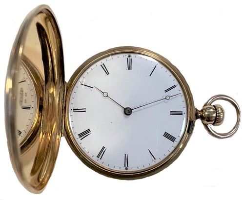 Lot 302 - Unsigned - A Swiss hunter pocket watch, the case marked 'Patek Philippe & Co'