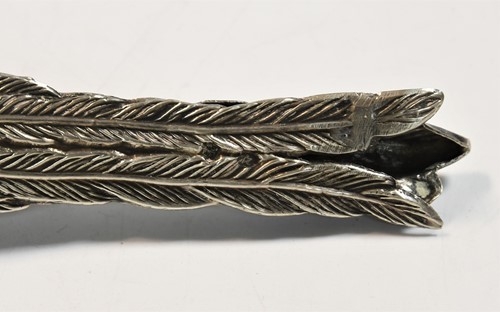 Lot 466 - Two mid 20th century Spanish metalwares silver table ornaments modelled as a brace of peacocks