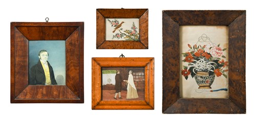 Lot 398 - An assorted collection of pictures in maple and other frames