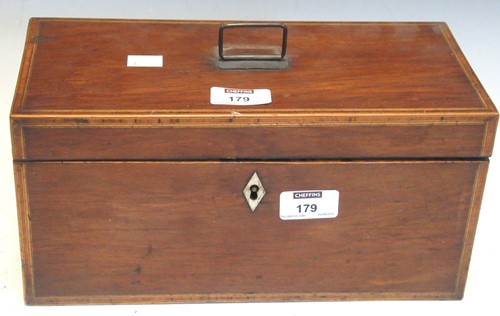 Lot 179 - A partridge wood tea caddy, 15 x 30 x 15cm