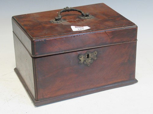 Lot 180 - A George III mahogany box, 15 x 24 x17cm