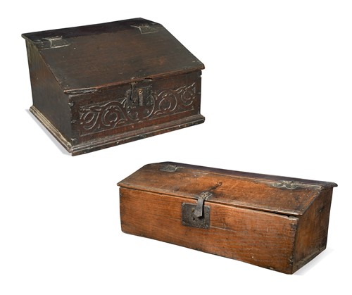 Lot 415 - An oak bible box, 17th century