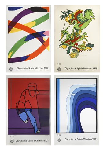 Lot 234 - A group of four signed 1972 Munich Olympic lithographic posters