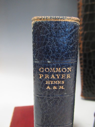 Lot 30 - Leather silver-mounted desk blotter; 4 Bibles...