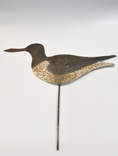 Lot 333 - A Folk Art gilded iron hare silhouette weather vane, 19th century
