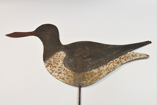Lot 333 - A Folk Art gilded iron hare silhouette weather vane, 19th century
