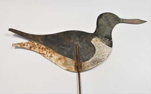 Lot 333 - A Folk Art gilded iron hare silhouette weather vane, 19th century