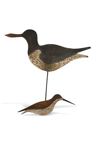 Lot 333 - A Folk Art gilded iron hare silhouette weather vane, 19th century