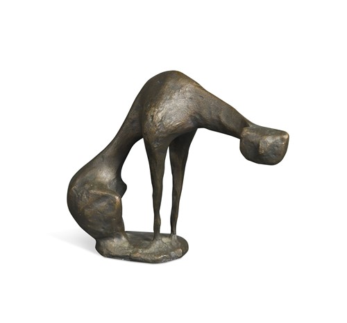 Lot 59 - A bronze study of a seated cat