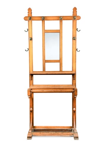 Lot 137 - A Gothic reform oak hall stand
