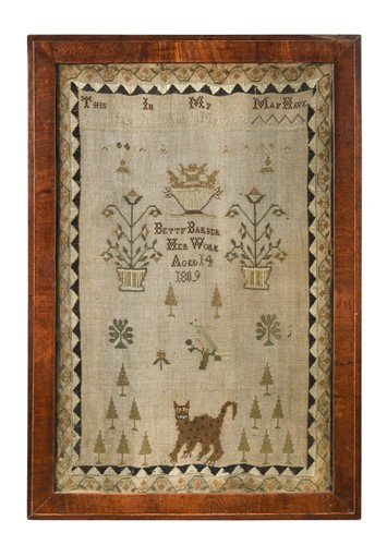 Lot 307 - Betty Barber, an embroidered sampler, 1809
