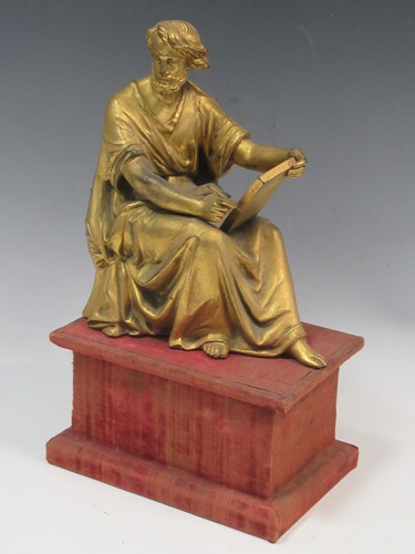 Lot 162 - A 19th century ormolu figure of a scholar,...