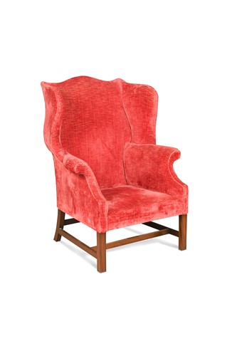 Lot 468 - A George III style wingback armchair, 20th century