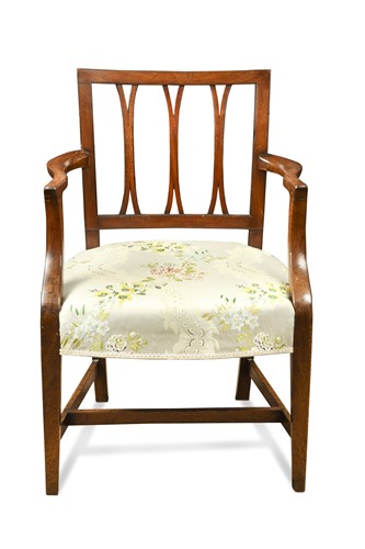 Lot 585 - A mahogany open armchair, early 19th century