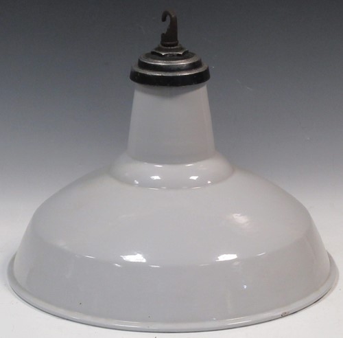 Lot 129 - A metal white painted hanging lampshade