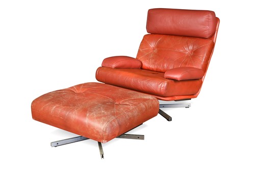 Lot 212 - A Tetrad Nucleus swivel lounge chair and ottoman