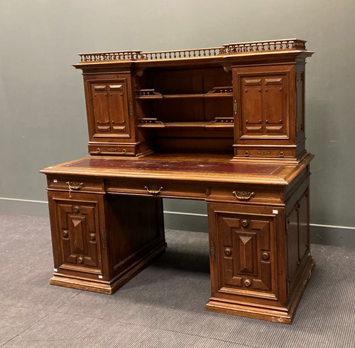 Lot 456 - A walnut pedestal desk by Hertenstein of Paris, mid-19th century