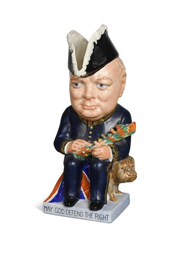 Lot 31 - A Clarice Cliff Winston Churchill toby jug, circa 1940