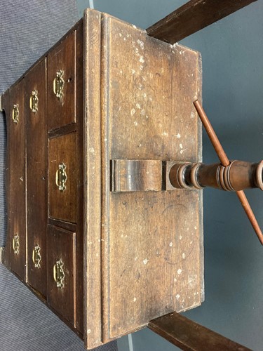 Lot 462 - A 19th century oak linen/ book press with...