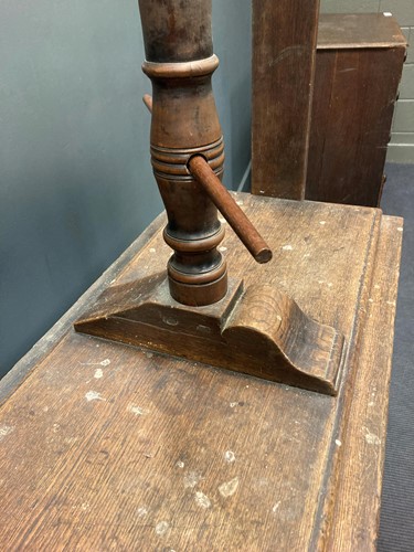 Lot 462 - A 19th century oak linen/ book press with...