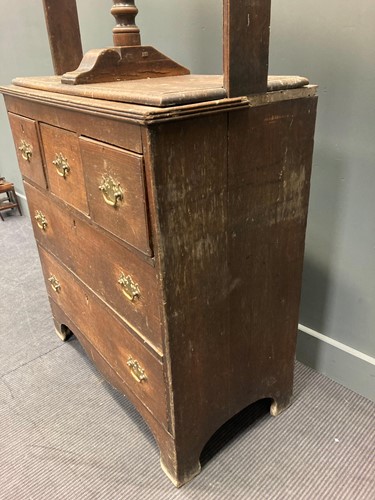 Lot 462 - A 19th century oak linen/ book press with...