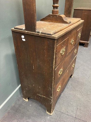 Lot 462 - A 19th century oak linen/ book press with...