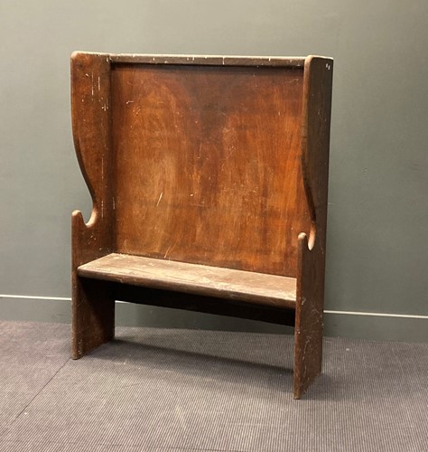Lot 463 - A 19th century oak high back settle with...