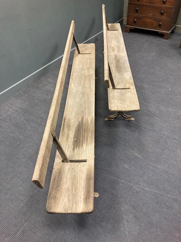 Lot 459 - A pair of iron and pine two-way Railway...