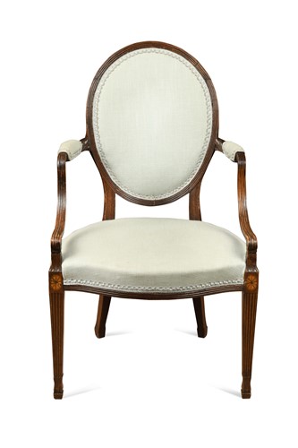 Lot 537 - A Hepplewhite style mahogany elbow chair, 19th century