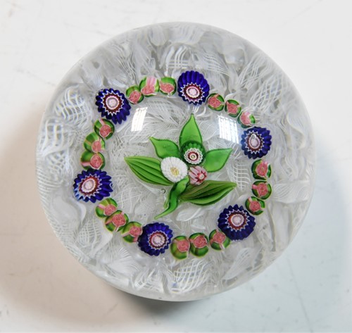 Lot 2 - A Clichy glass garlanded paperweight
