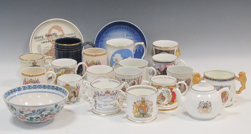 Lot 48 - Various commemorative mugs including;...