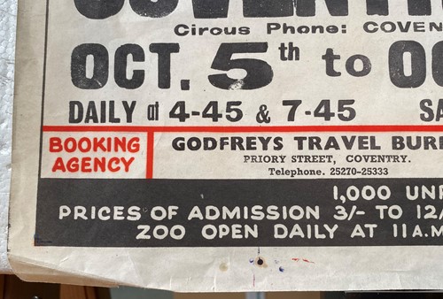 Lot 232 - A group of three unframed mid-century Circus advertising posters