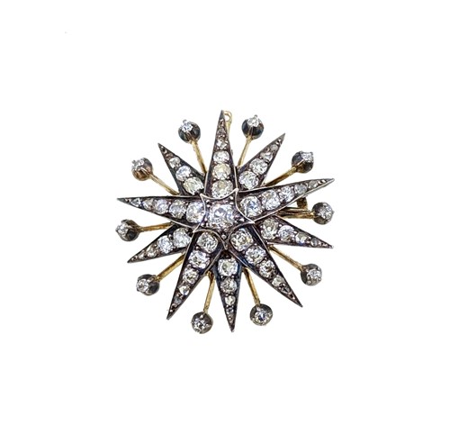 Lot 162 - A Victorian diamond star brooch