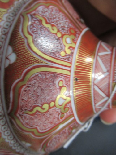 Lot 12 - A pair of Japanese Kutani-style vases with...