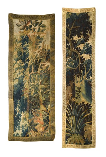 Lot 365 - Two verdure tapestry panels, 18th century