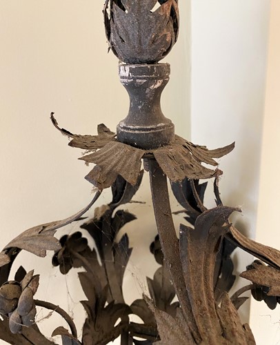 Lot 408 - A Venetian wrought iron Gondola Lantern, 19th century