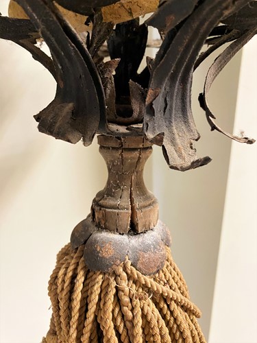 Lot 408 - A Venetian wrought iron Gondola Lantern, 19th century