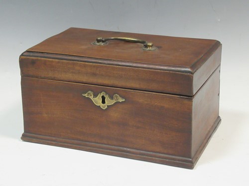 Lot 6 - A George II mahogany tea caddy, the...