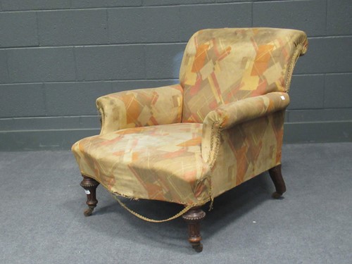 Lot 621 - A late Victorian lounging chair with...