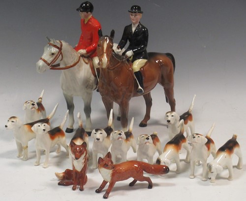 Lot 29 - A Beswick Hunting group, tallest figure 22cm high