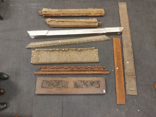 Lot 640 - A carved frieze and other architectural elements