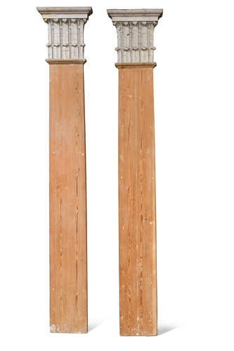 Lot 726 - A pair of Adam style pine pilasters, 19th century