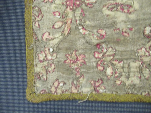 Lot 181 - Three antique silk embroidered panels, one...