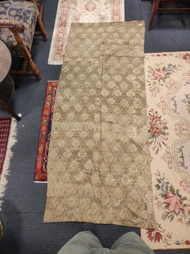 Lot 181 - Three antique silk embroidered panels, one...