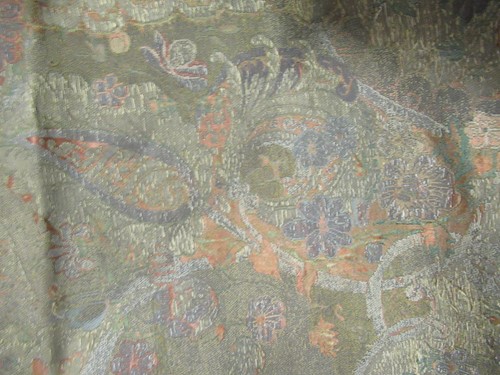 Lot 181 - Three antique silk embroidered panels, one...