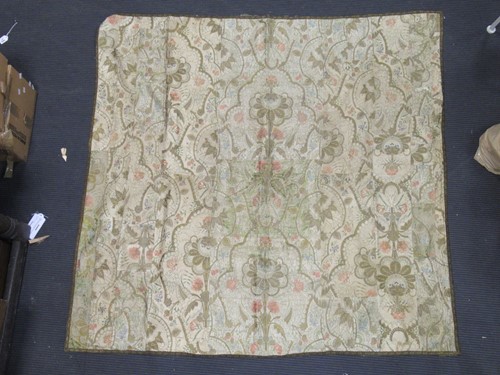 Lot 181 - Three antique silk embroidered panels, one...
