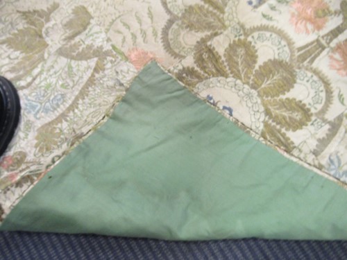 Lot 181 - Three antique silk embroidered panels, one...