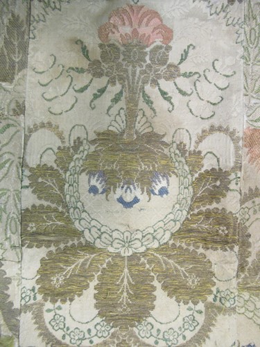 Lot 181 - Three antique silk embroidered panels, one...