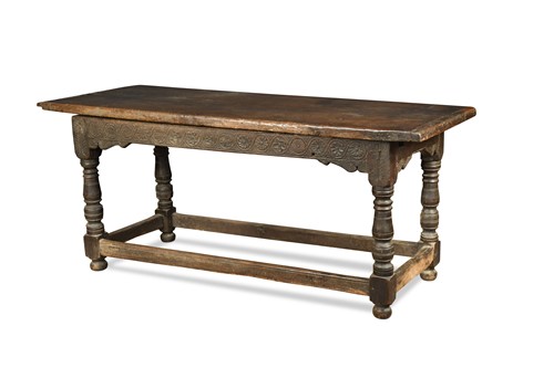 Lot 317 - A carved oak refectory table, 17th century