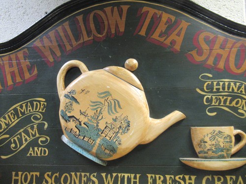 Lot 125 - 'The Willow Tea Shop' painted advertising sign,...